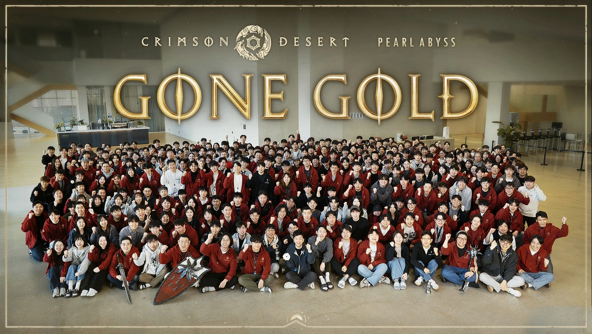 Artwork for the Crimson Desert gold announcement