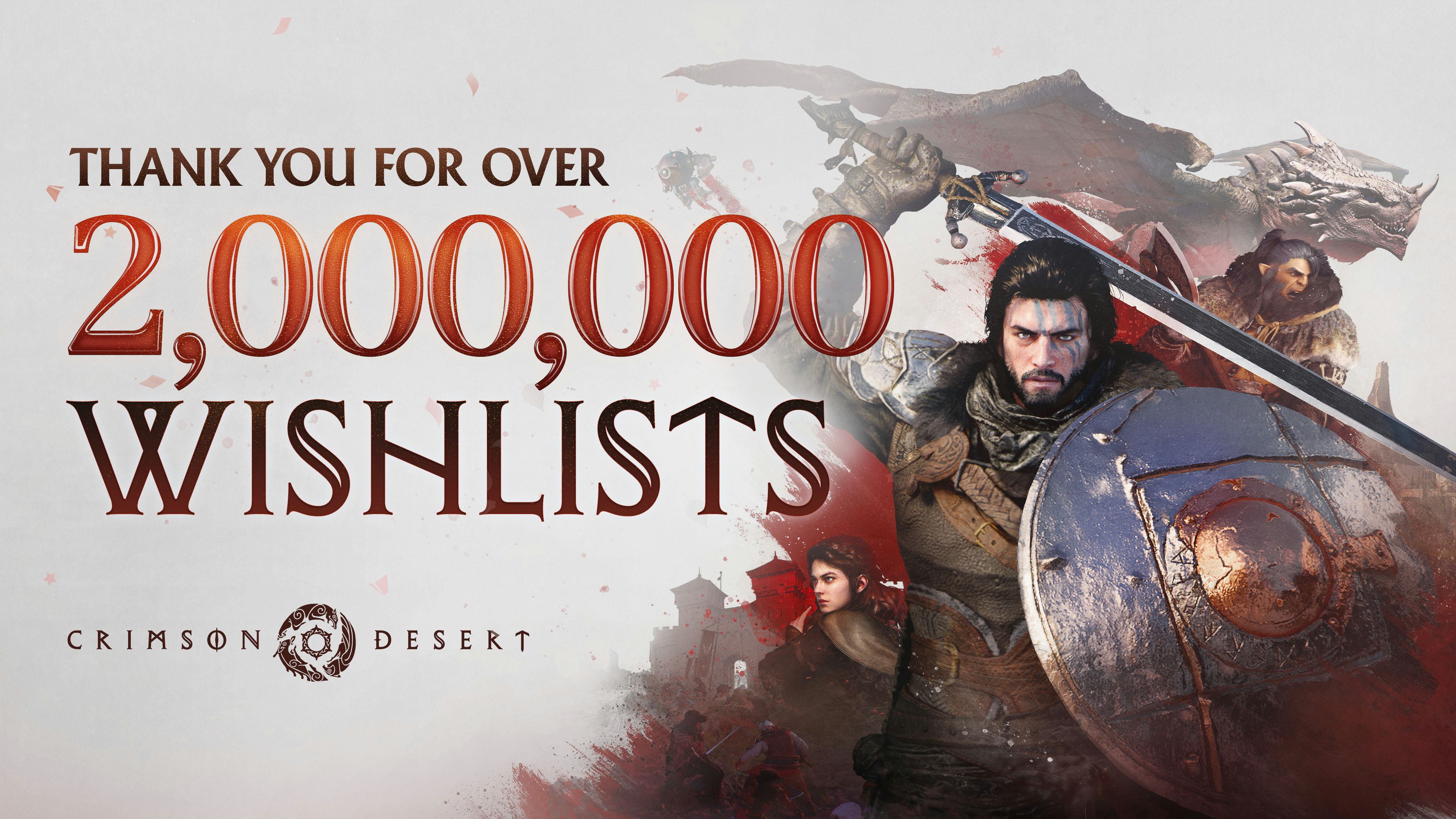 Promotional art for the Crimson Desert wishlist news