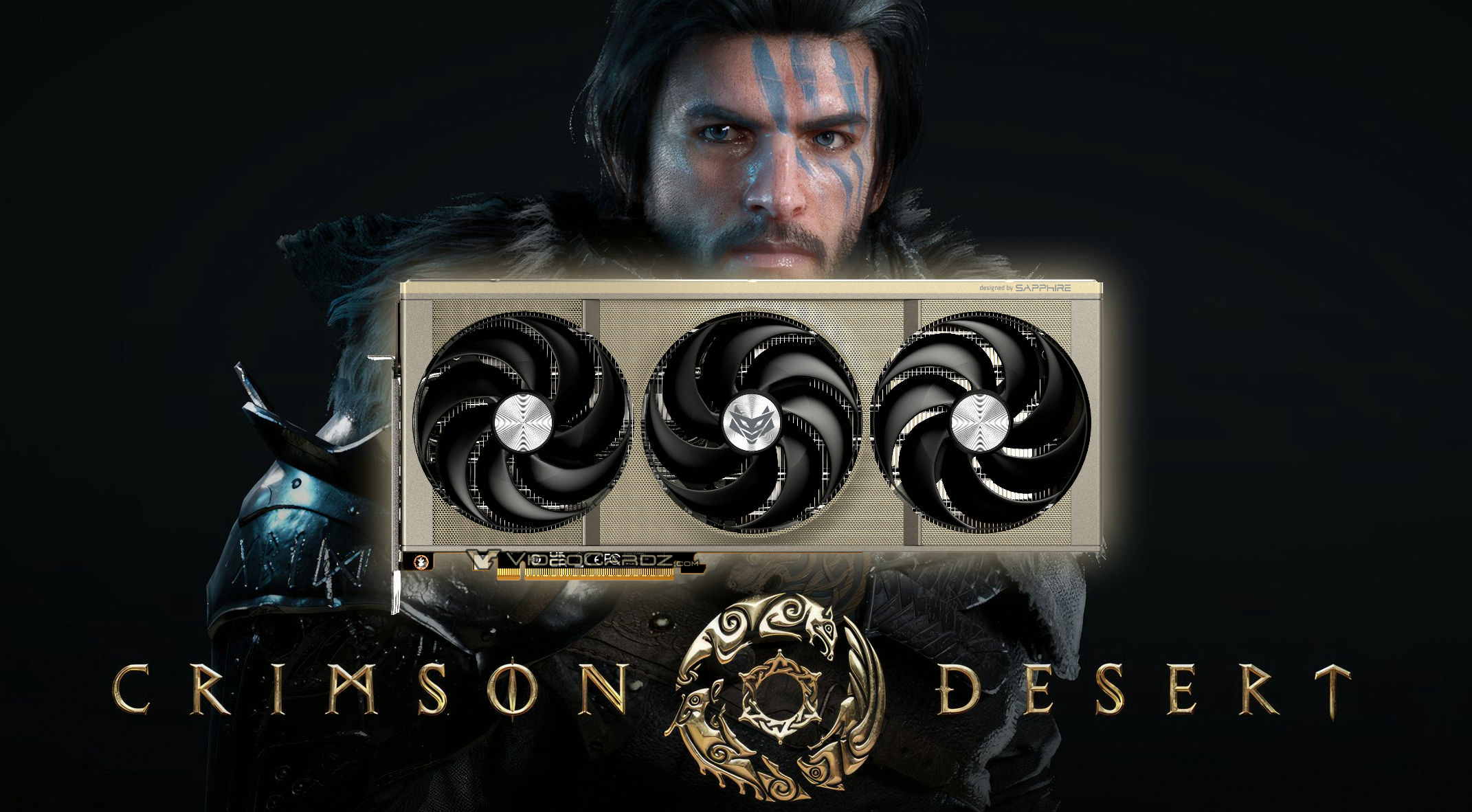 A Sapphire graphics card in Crimson Desert styling
