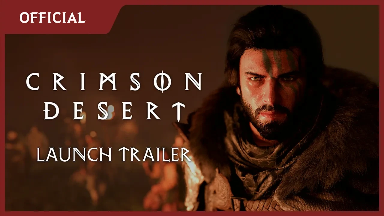 A frame from the final Crimson Desert trailer