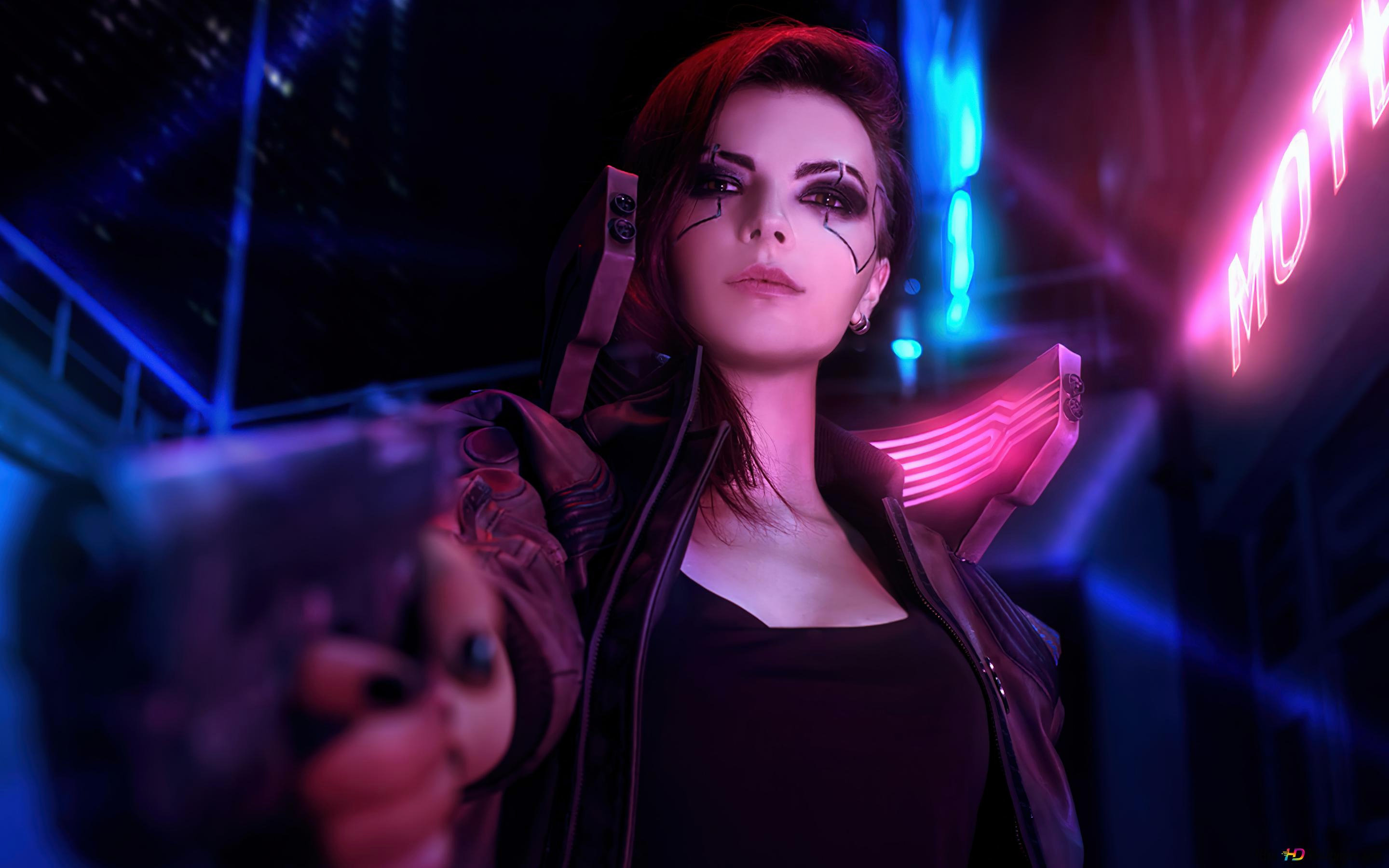 Female V in Cyberpunk 2077 promotional art