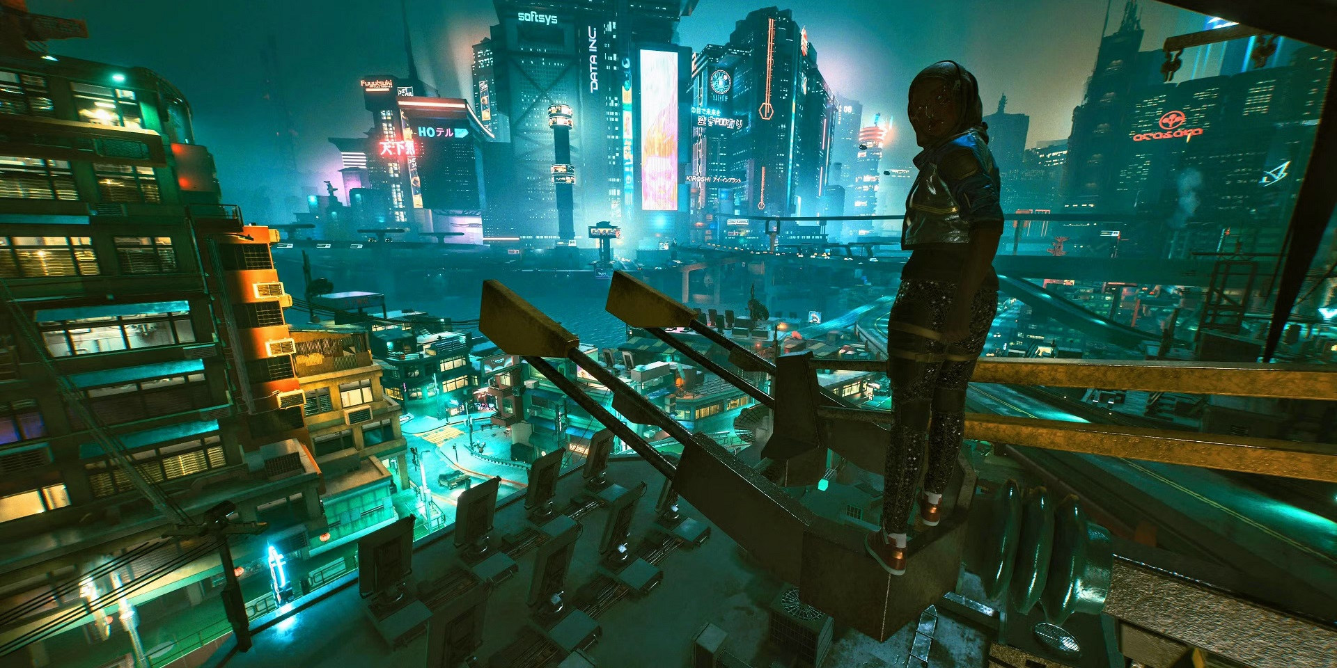 Машина на улице Найт-Сити в Cyberpunk 2077