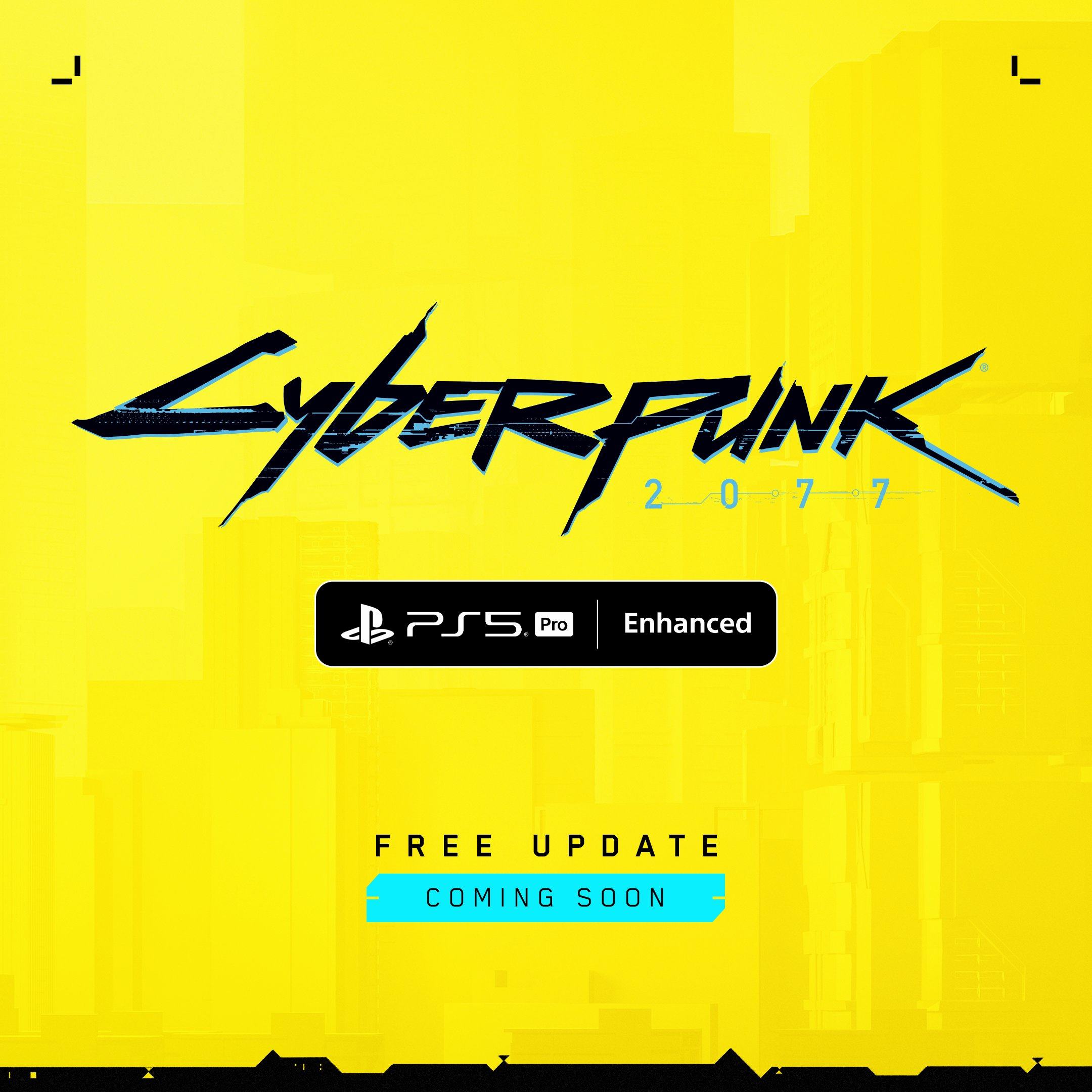 Announcement of the Cyberpunk 2077 technical update for PS5 Pro