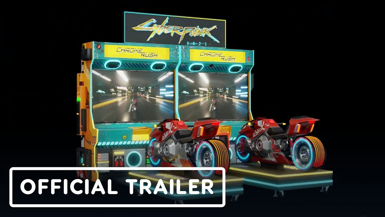 The Cyberpunk 2077: Chrome Rush arcade cabinet