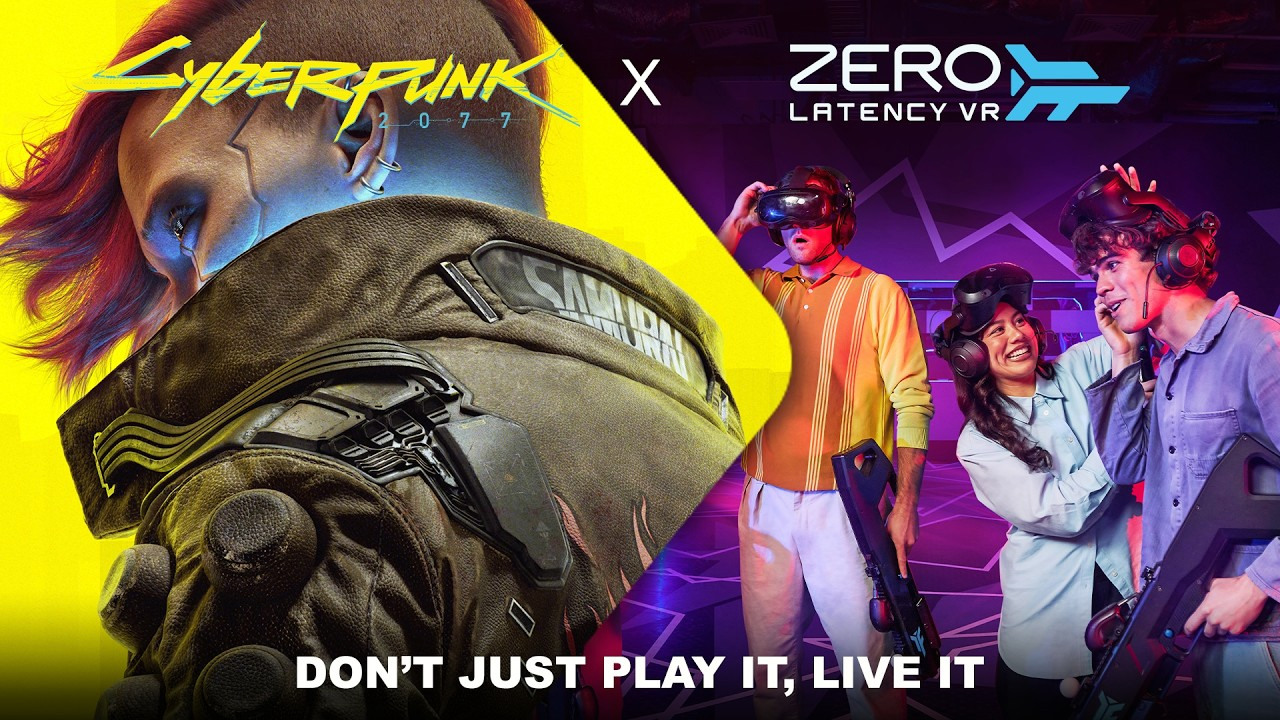 Announcement art for the Zero Latency Cyberpunk 2077 VR experience