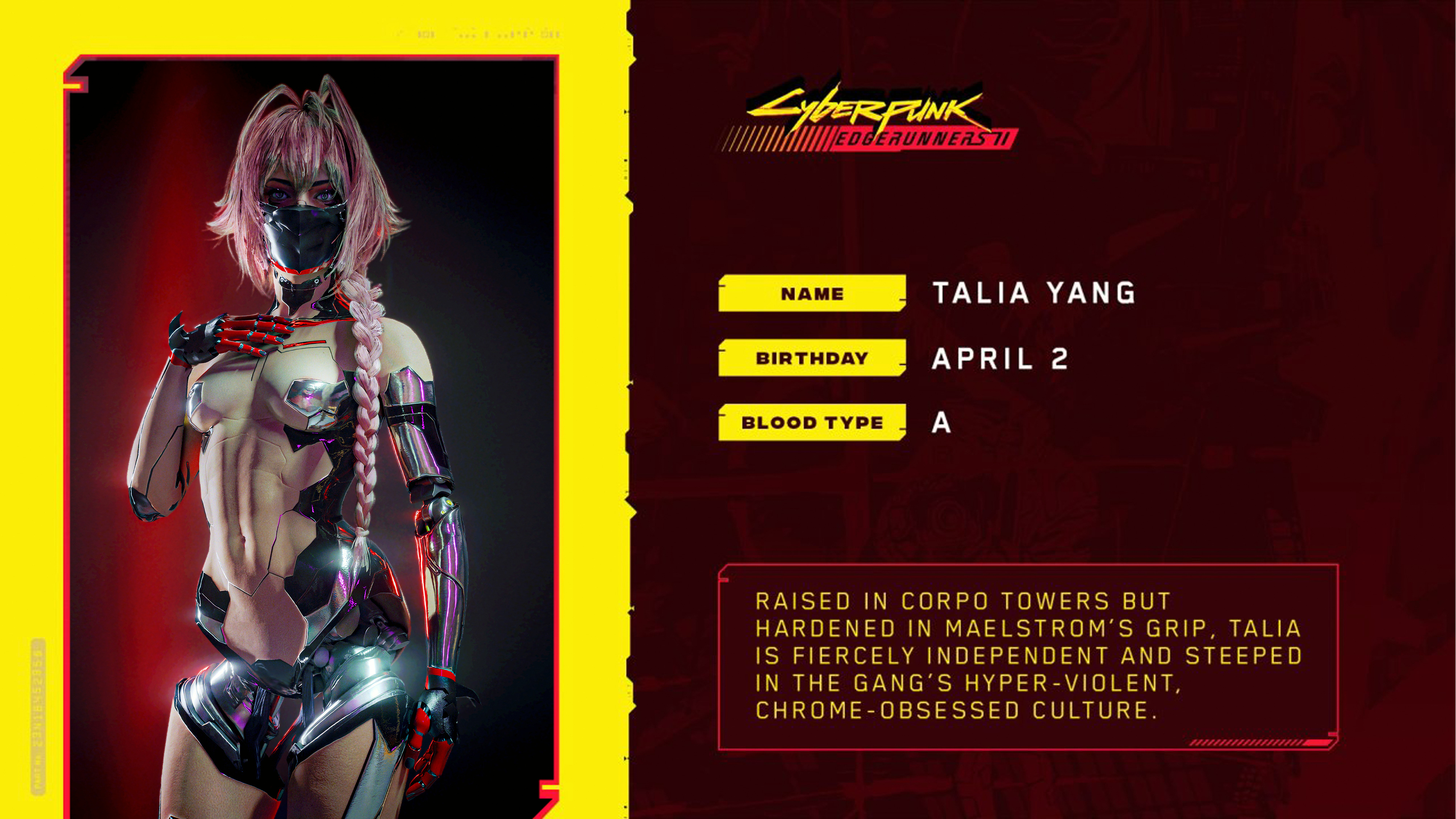 A mod adding Talia Young's appearance to Cyberpunk 2077