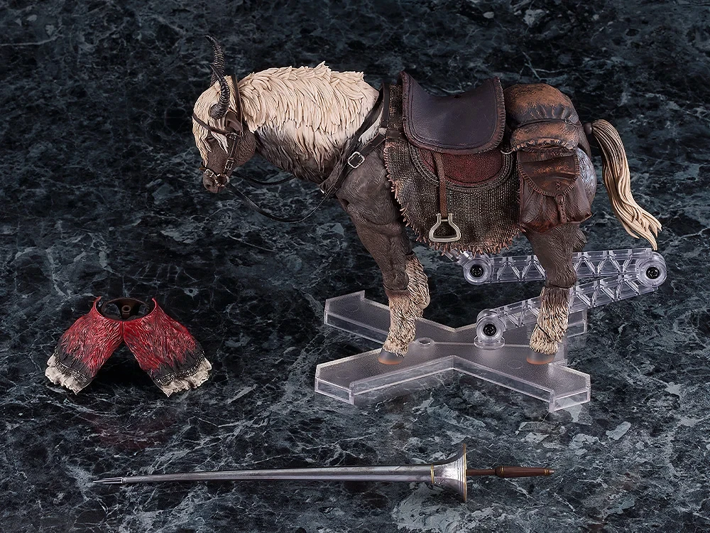 Parts from the Torrent figure set: stand, spear, and swap pieces