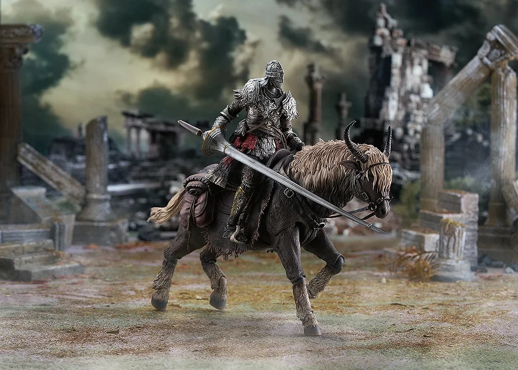 An articulated figure of Torrent, the spectral steed from Elden Ring